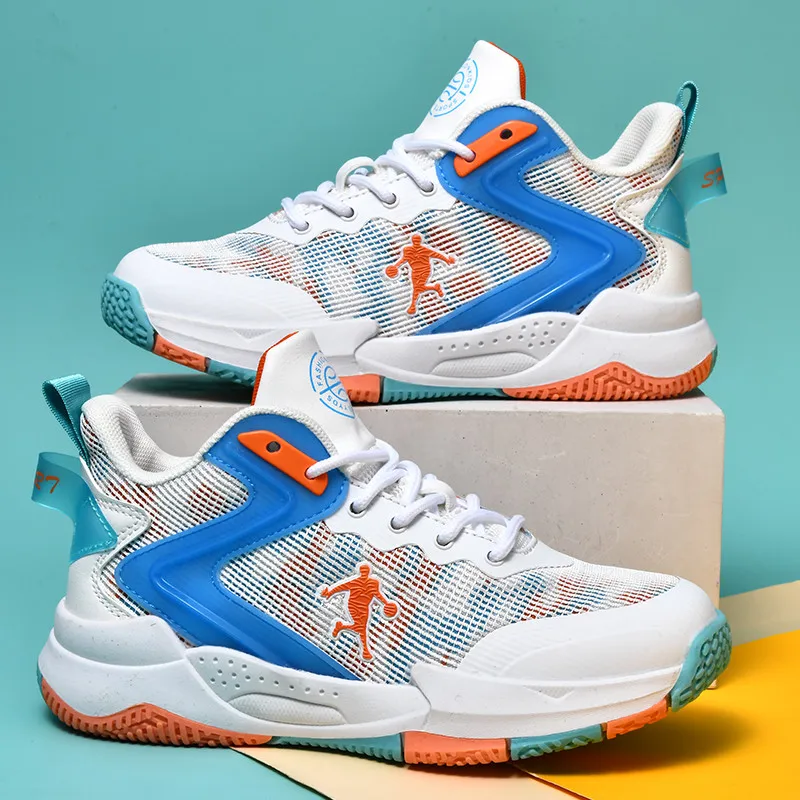 Summer Fashion Soft Mesh Basketball Shoes Boy Girl Breathable Comfortable Kids Basketball Sneakers Non-slip Children's Sneakers