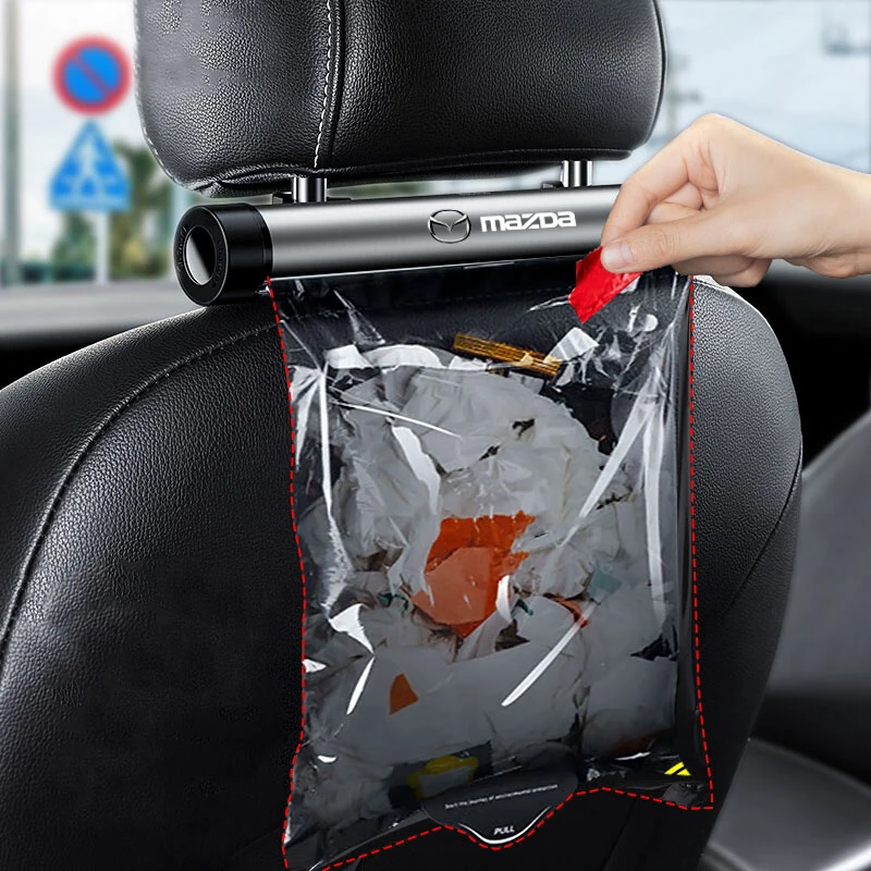 

Roller Car Trash Can Auto Organizer Storage Bag Car Garbage Bin for Mazda 3 CX5 6 2 Axela BK GH CX3 CX30 MX5 5 CX7 CX9 RX8 MS MP