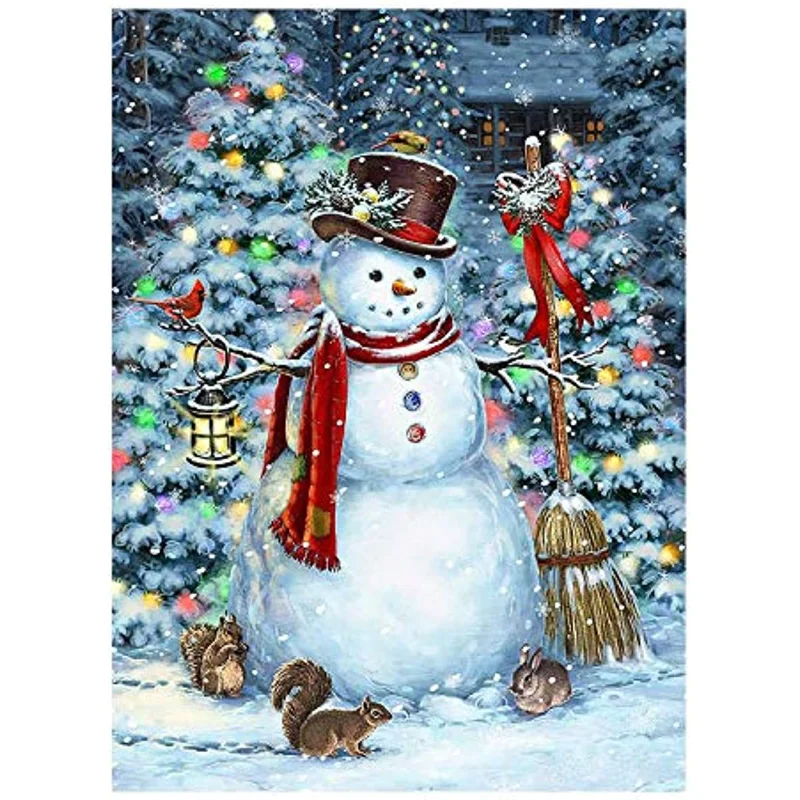 

Winter Snowman Christmas Tree Garden Flag Snow Snowflakes Double Sided Flags House Xmas Santa New Year Seasonal