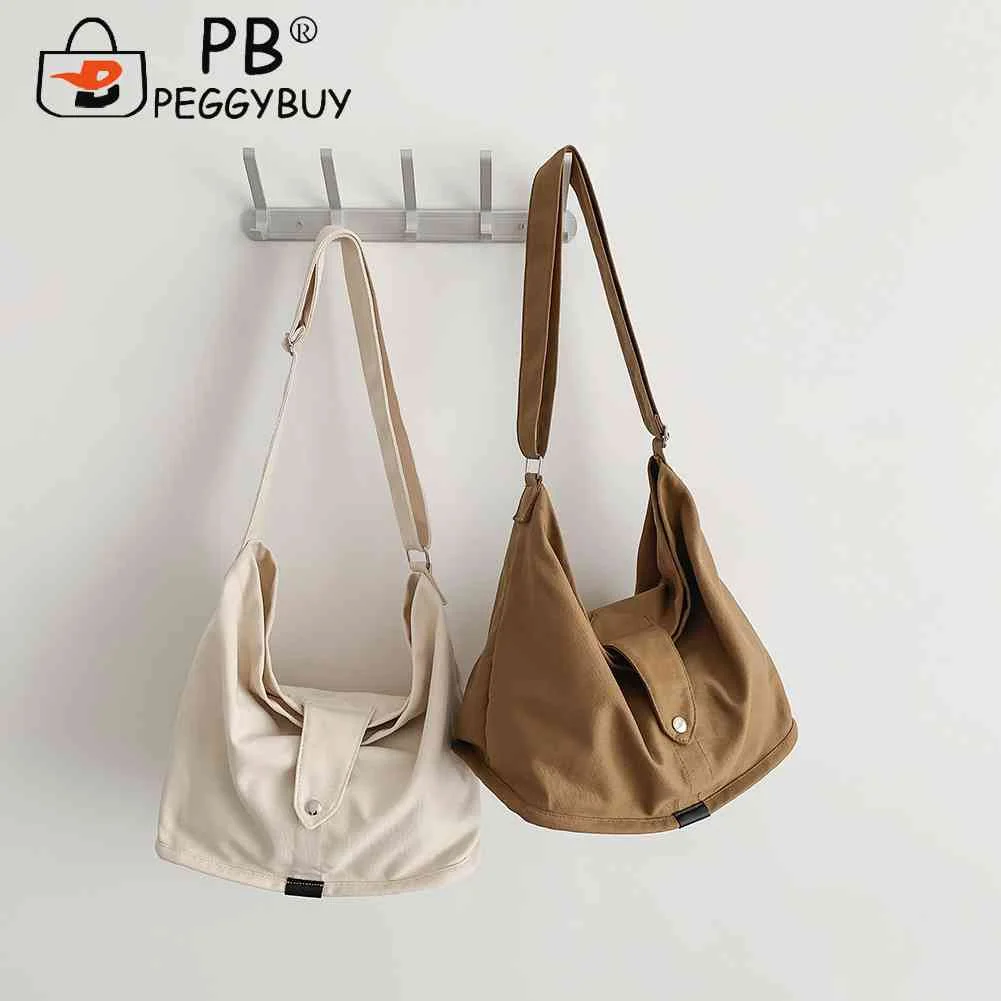 

Холщовые сумки-мессенджеры через плечо, повседневные вместительные сумки Umderarm, простые модные однотонные мягкие винтажные сумки для покуп...