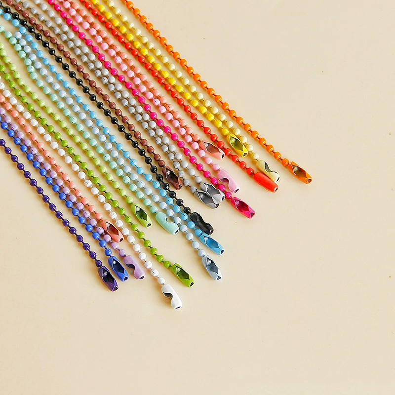 

20pcs Colorful Ball Bead Chains Fits Key Chain/Dolls/Label Hand Tag Connector For DIY Bracelet Jewelry Making Accessorise 12CM