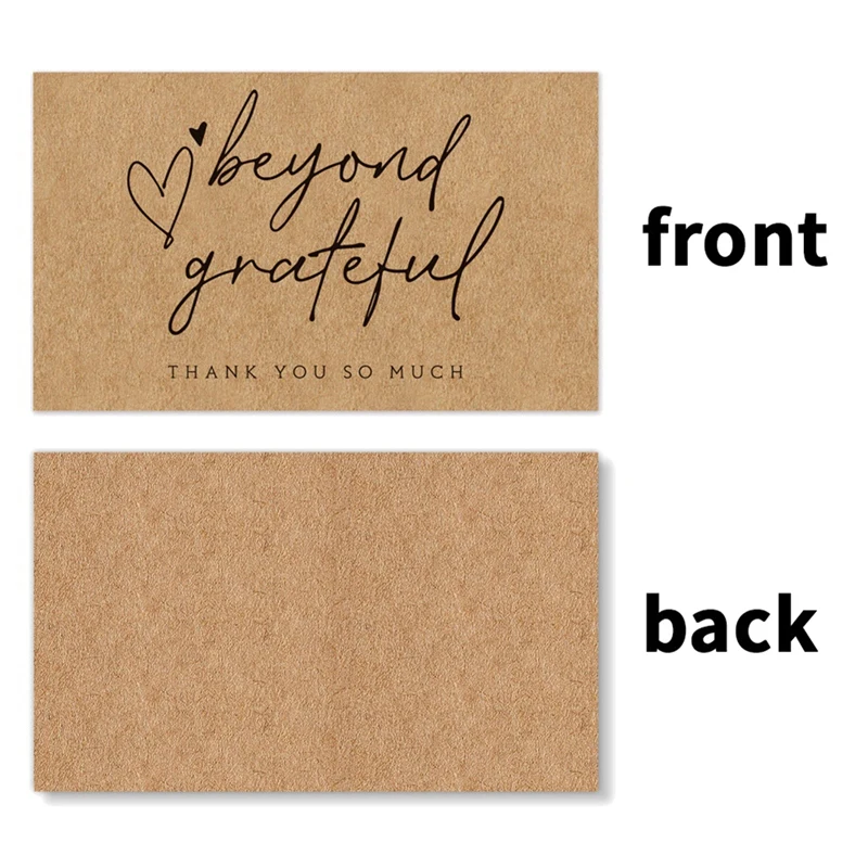 

120 Pcs Exquisite Kraft Paper Thank You Cards ,For Small Business Appreciation Card Gift Decoration Cards