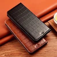 genuine leather case for oppo realme c20 c20a c21 c21y c25 c25y c25s c35 c30 c31 bamboo pattern leather flip cover