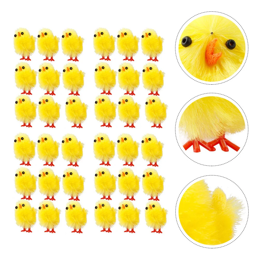 

60pcs Cupcake Toppers Chick Figurine Decorations Baby Chicks Party Supplies Chick Statue