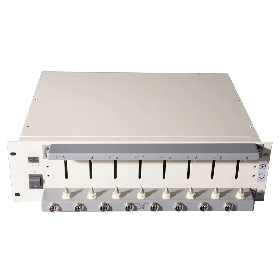 

8 channel intelligent battery analyzer battery pack tester with holder and 8 alligator clips
