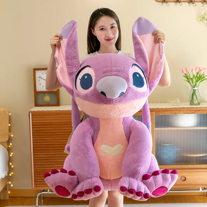 

30/45/60/80cm Disney Large Lilo&stitch Angel Plush Doll Cute Stitch Girlfriend Angel Plush Toy Couple Gift Girl Birthday Gift