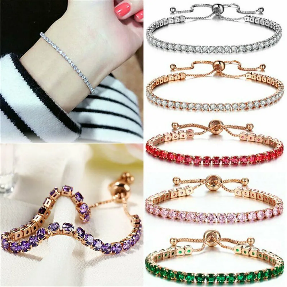 

Light Luxury Micro-inlaid Zircon Bracelet Female Simple Adjustable Hand Jewelry Fashion Bracelet for Women Free Delivery