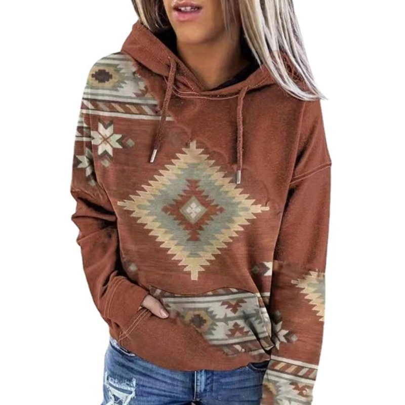 

Женская толстовка с капюшоном, толстовка большого размера, топы с принтом, футболка с длинным рукавом, повседневный Свободный пуловер, руба...