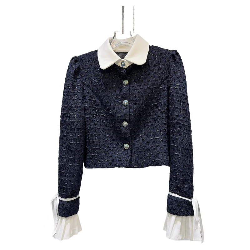 Та же модель что и Online Celebri 2024 новинка зимы изящный белый дизайн с лацканами