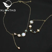 xlentag asymmetrical natural pearls starry sky pendant necklace bracelet for woman fashion designer jewelry gifts for couples