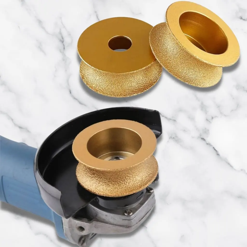 

Vacuum Disc 75mm Inch 3 Profile Round Dry Edging Marble Grinding Wheel Demi-bullnose 20mm Edge Dia Brazed Grinding Diamond Bore