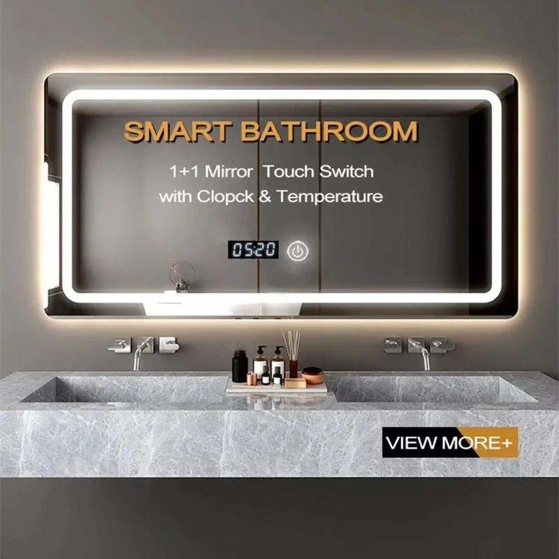 Однокнопочный сенсорный датчик с часами светодиодный выключатель для зеркала в