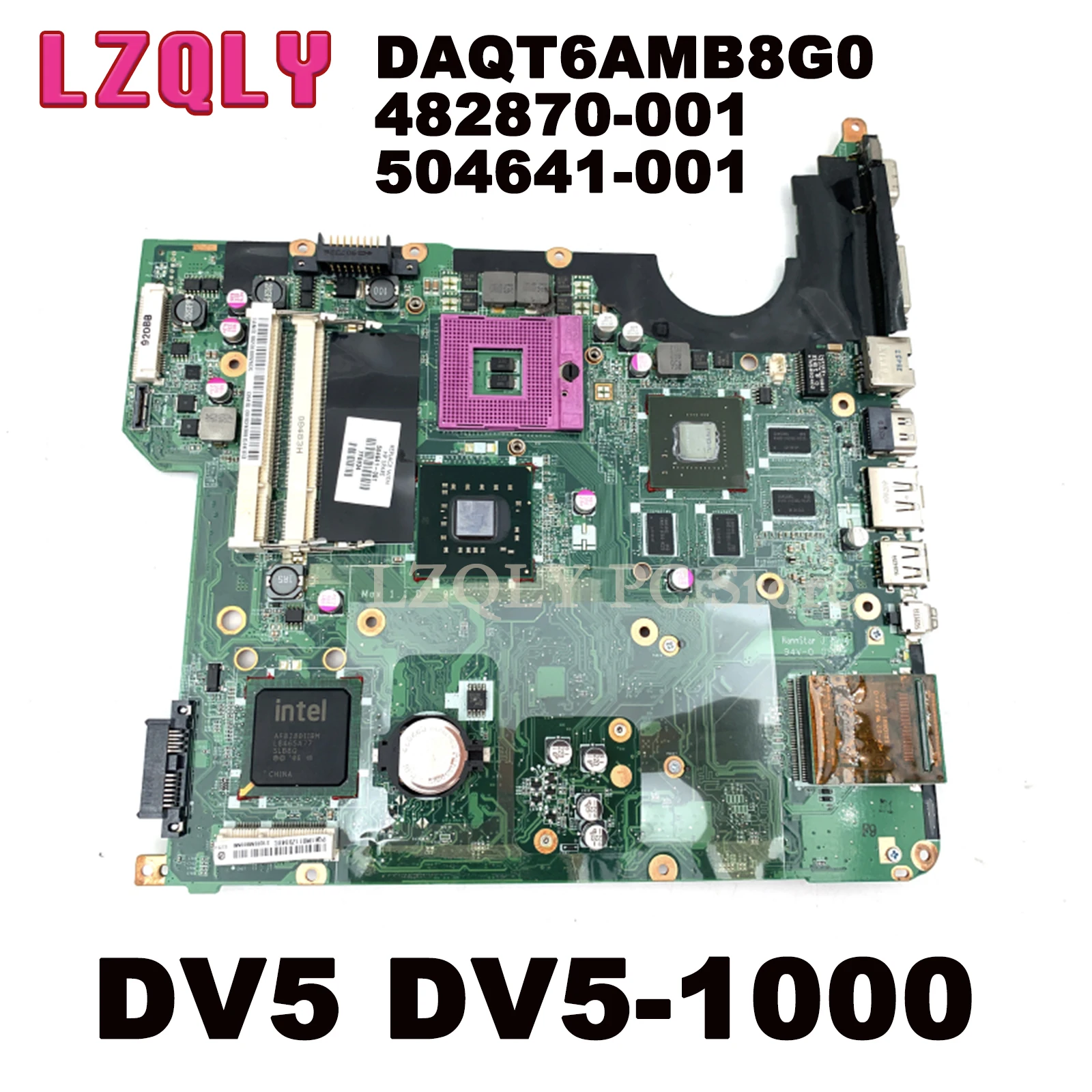 Купи LZQLY For HP DV5 DV5-1000 Motherboard With G96-630-A1 Video Card DAQT6AMB8G0 482870-001 504641-001 PM45 DDR2 Free CPU 1 Order за 2,400 рублей в магазине AliExpress