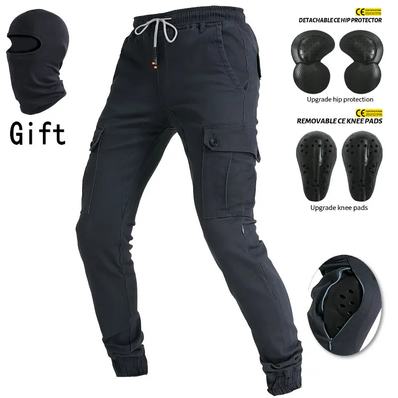 Motorcycle riding pants daily leisure riding overalls side invisible zipper protective bag with built-in adjustable