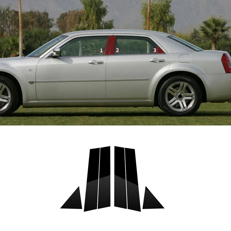 

6 шт., наклейки на столб автомобиля, для Chrysler 300 2004-2010