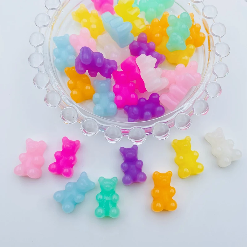 20 шт. лидер продаж разноцветный милый желеобразный медведь из смолы для
