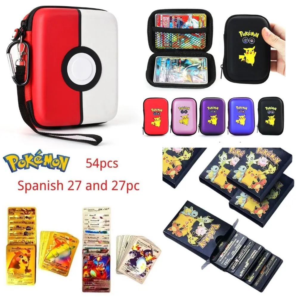 

54 piece Pok é mon poker box, Vmax GX series poker box, gold letters, spanish playing cards