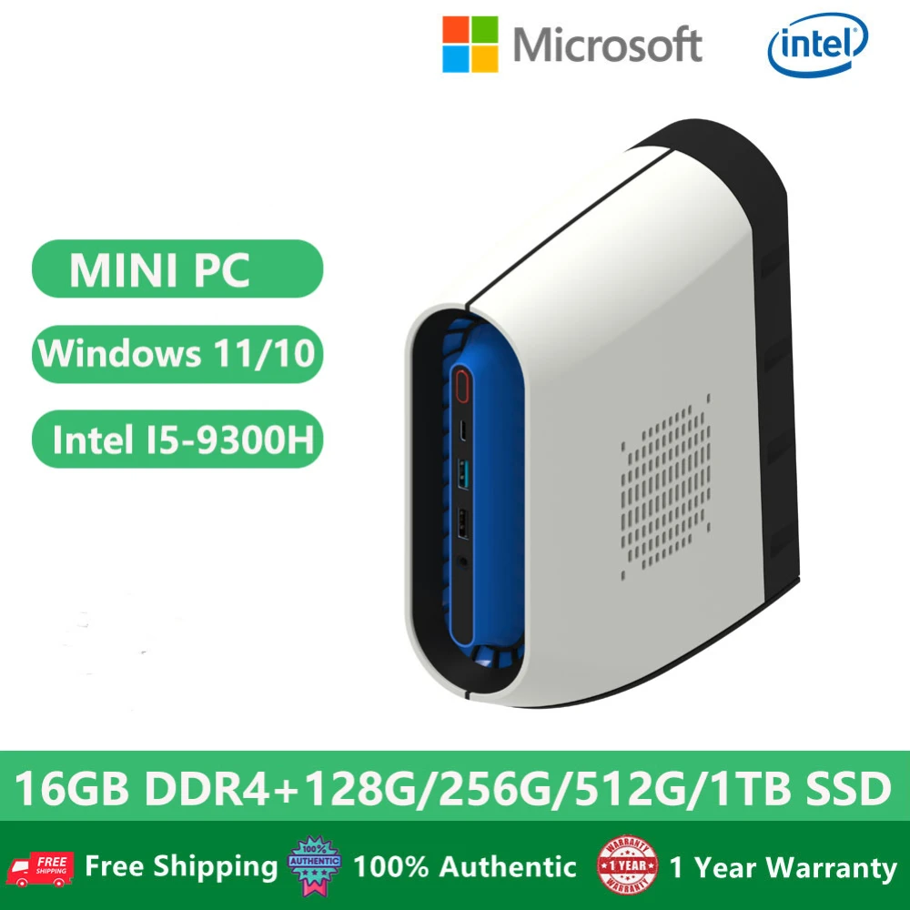 2023 Portable Mini PC Windows 10 Desktop Office Micro Computers Intel Core I5-9300H 16GB+1TB HDMI 6xUSB Minipc Nuc PC WIFI Win11