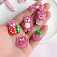 20pcs 3d cute cartoon nail art charms resin cute pink strawberrybearlovely cloud rhinestones kawaii decorations nail accessorie