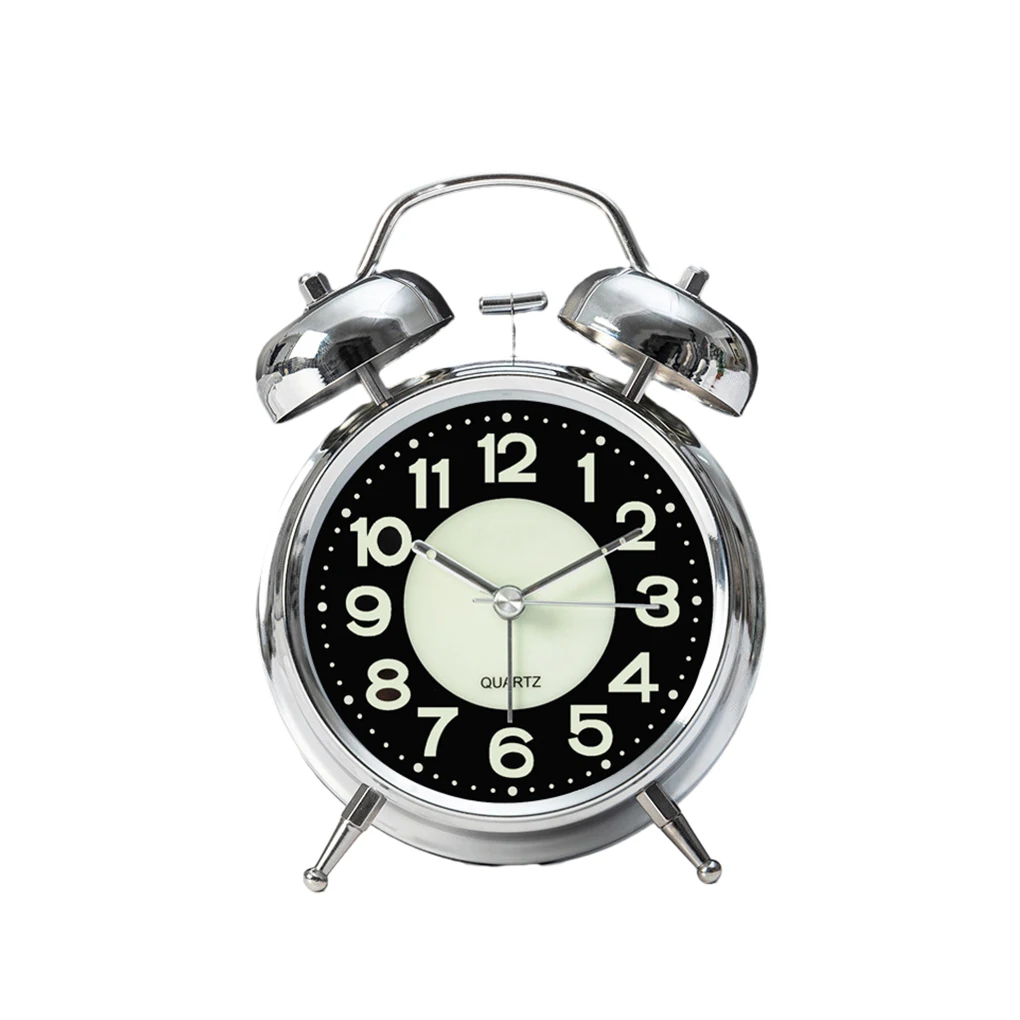 With Loud Ringing - Wake Up With Ease Easy To Set Vintage Loud Alarm Clock Bell Alarm Clock Bronze 4 Inches