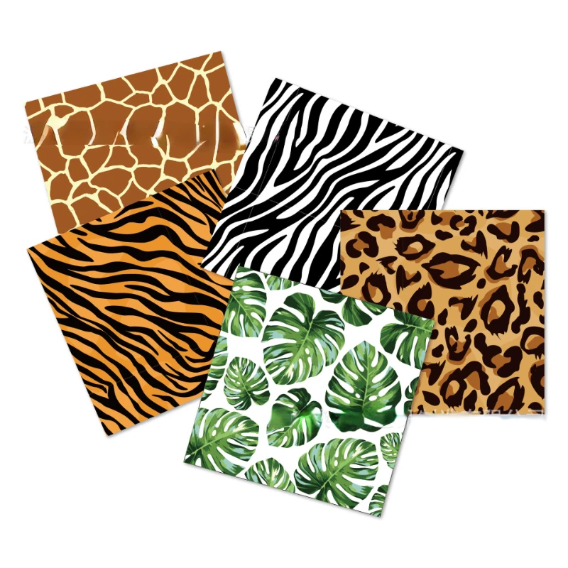 

20 Sheets Jungle Safari Animal Print Napkins Birthday Baby Shower Party Supplies Tiger Leopard Zebra Stripes Paper Napkin