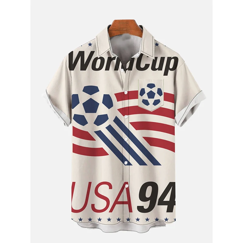 

Badassdude World Cup Football Match Printing Men's Casual Short Sleeved Shirt