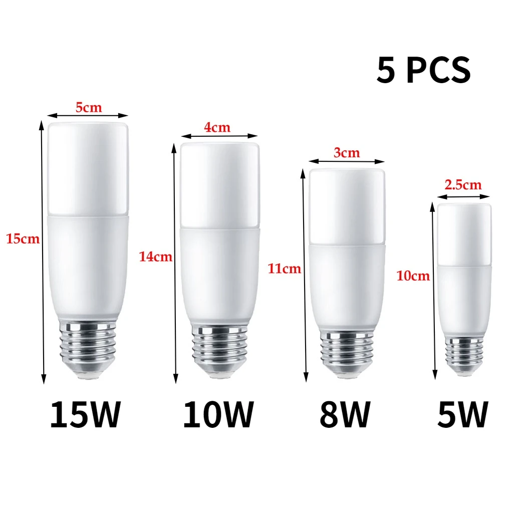 

E27 LED Bulb Corn Lamp 3500k 6000K [ 5W 8W 10W 15W ] Warm/White Light Effect Stick 220V Bulb Mentol Bulb Energy Saving 5PCS