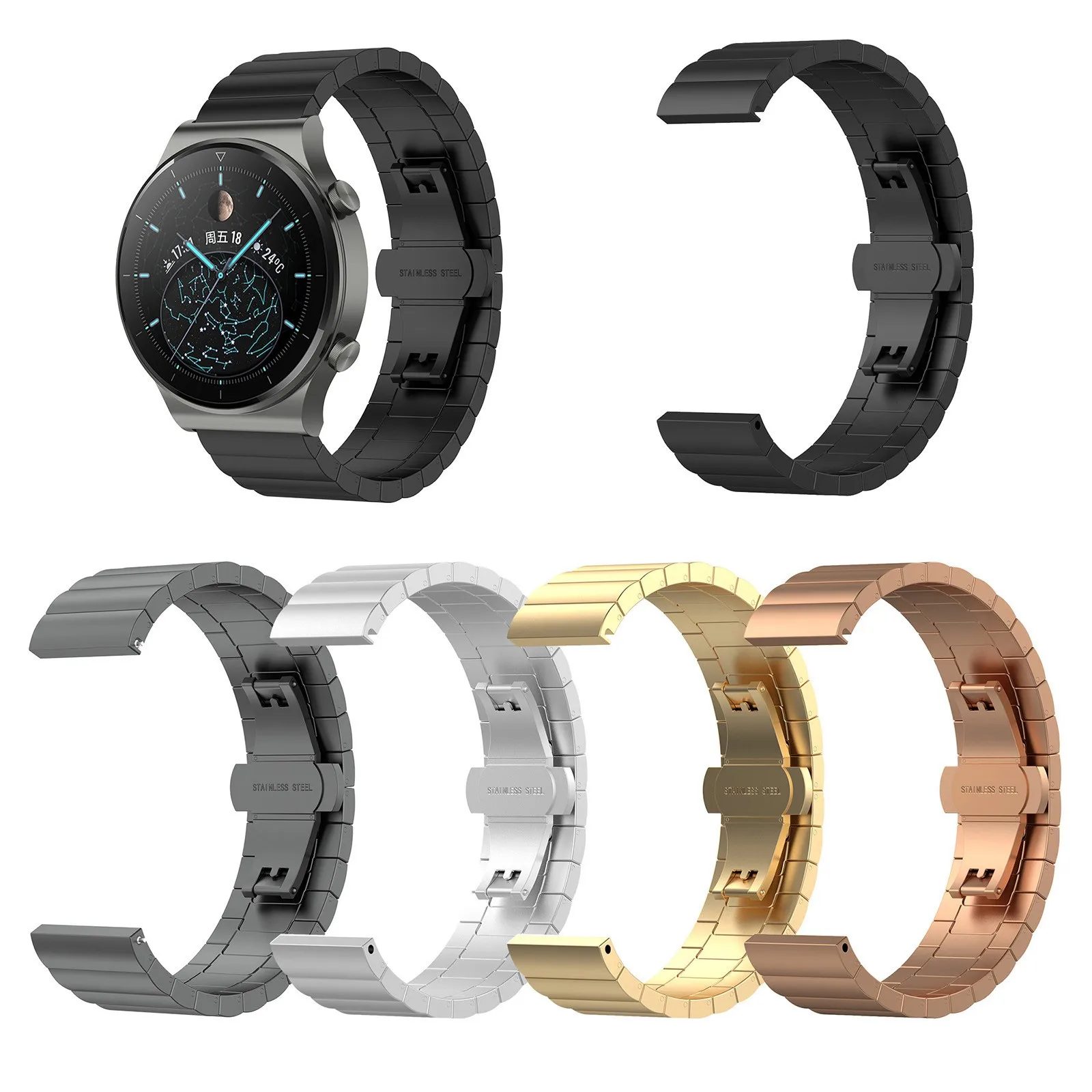 

Подходит для huawei Watch GT3, сменный металлический ремешок из нержавеющей стали, высококачественные Сменные аксессуары