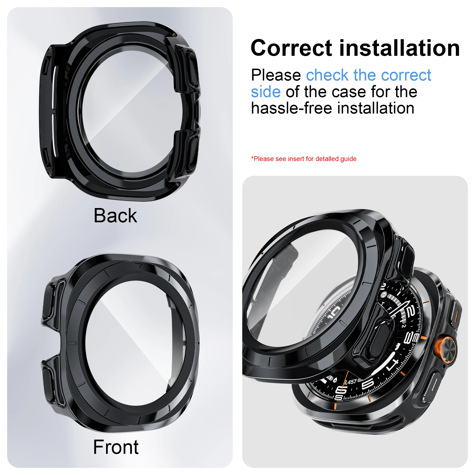 Фото Чехол для Samsung Galaxy Watch Ultra 47 мм, аксессуары, защита экрана из закаленного стекла, жесткий бампер из поликарбоната для Galaxy Watch 7 ultra, чехол №2