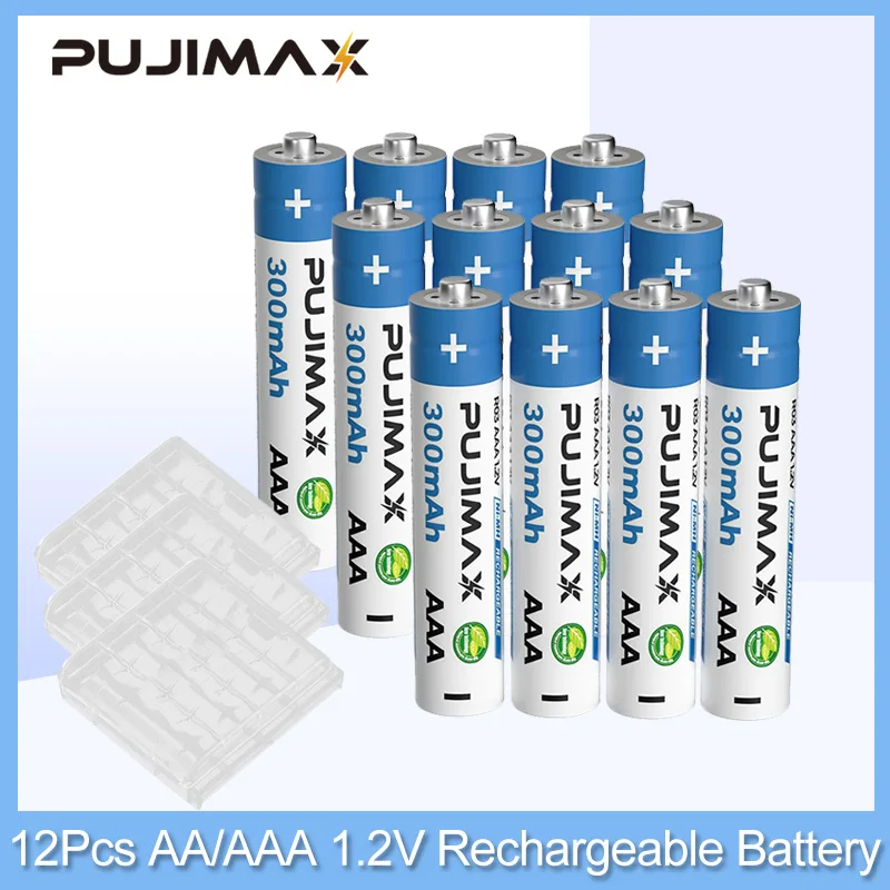 

PUJIMAX Original High-capacity 1.2V Rechargeable Battery AAA 300mAh Ni-MH Battery Alarm Clock Flashlight Calculator Universal