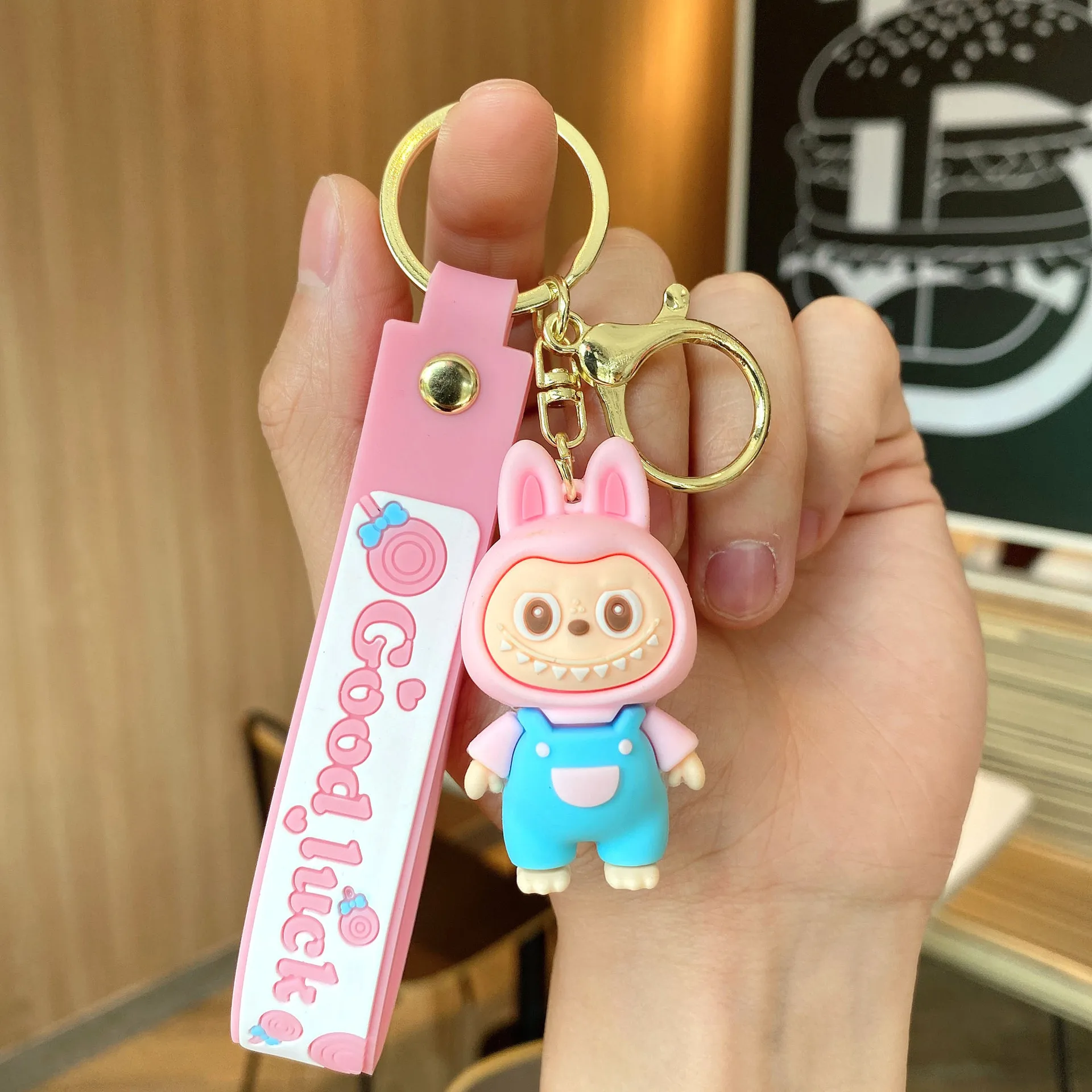 Милая овечка Labubu мягкая резиновая кукла мультяшный брелок для ключей от