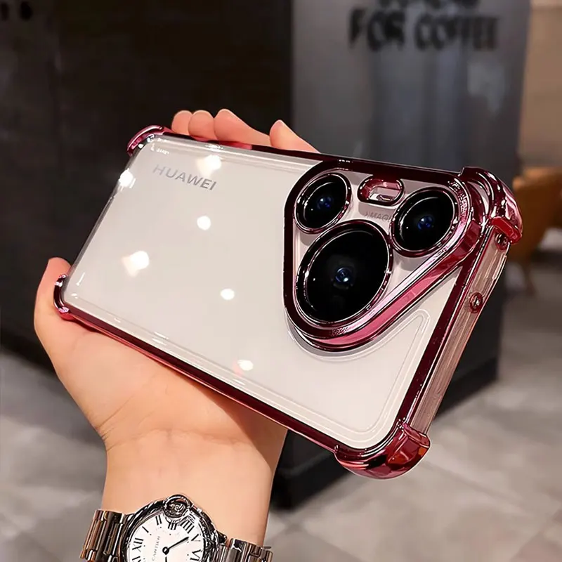 Противоударный прозрачный чехол Pura70 для Huawei Pura 70 ultra pro+ P P60 P50 P40 P30 pro Nova 9 SE