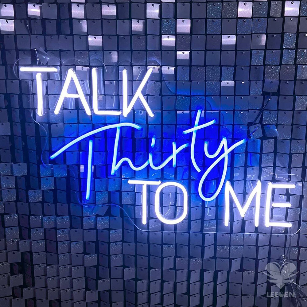 Talk Thirty To Me LED Neon Sign Personality Woman Bedroom Room Wall Decoration Nightlight for Party Bar Single Female Gift