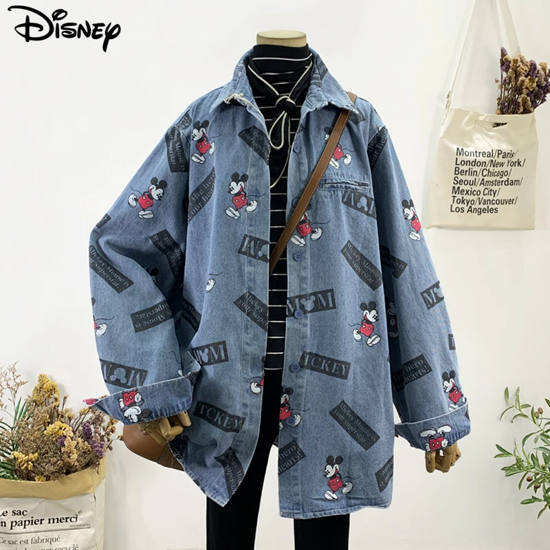 Новое поступление 2022 модная свободная хлопковая джинсовая рубашка с мультяшным