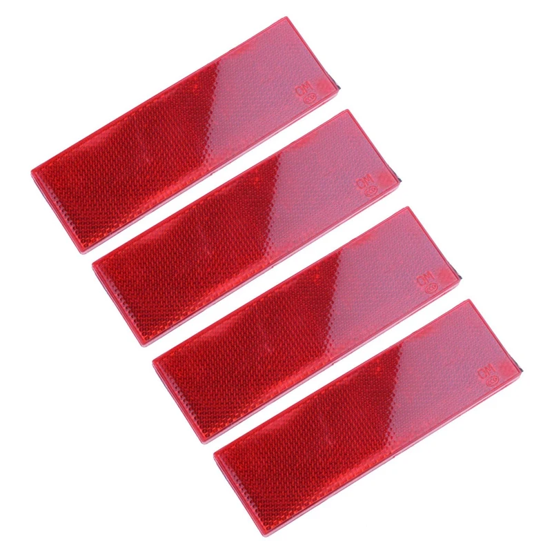 

4X Warning Reflective Safety Plate/Tape Reflector Stickers For Car Truck, Red