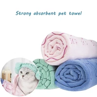 soft cartoon pet dog cat superfine fiber bath towel fast dry puppy absorbent hair washcloth dog towel microfiber pet accessories