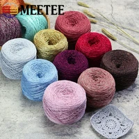 meetee 100groll gold silver yarn bright wire crochet metallized thread diy hand woven knitting cord decor crafts accessories
