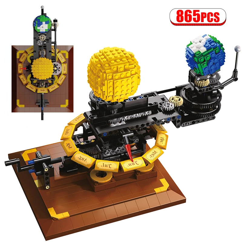 

865Pcs City Milky Way Solar System Earth and Sun Clock Building Blocks Science Educational Bricks Toys for Kids Gifts