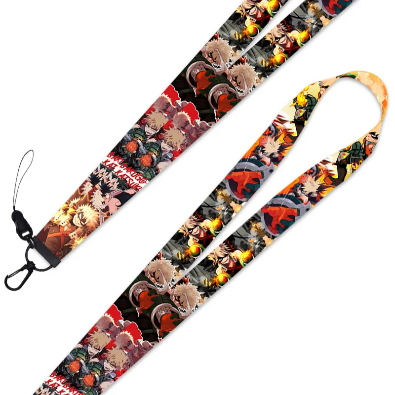 Anime Boku No My Hero Academia Shoto Keyring Lanyard Streamer Bag Pendant Neck Strap for ID Badge Phone Holder Cosplay Xmas Gift | Украшения