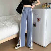 women new fashion side split loose jogger pants 2021 autumn high waist casual pants female streetwear comfy trousers sportswear