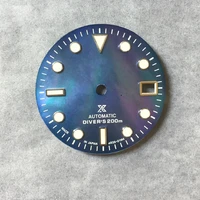 watch accessories nh35 blue shell dial japan c3 green luminous skx007009 abalone turtle mens diver watch accessories mod case