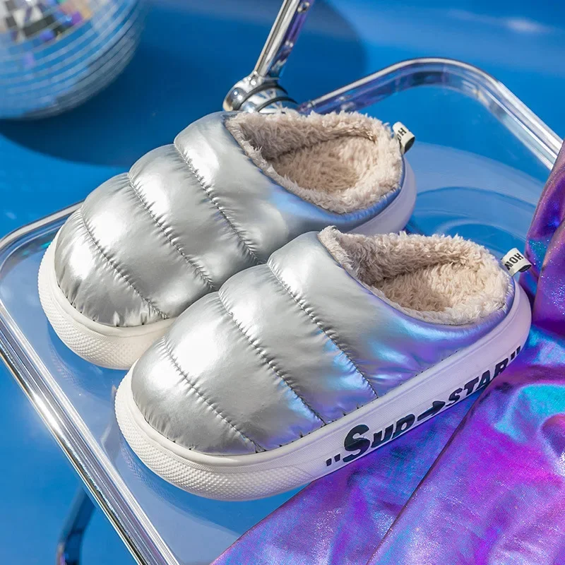 

Женская зимняя обувь, теплые женские меховые тапочки для дома, для влюбленных, Осенние шлепанцы для пола, водонепроницаемые шлепанцы для девушек
