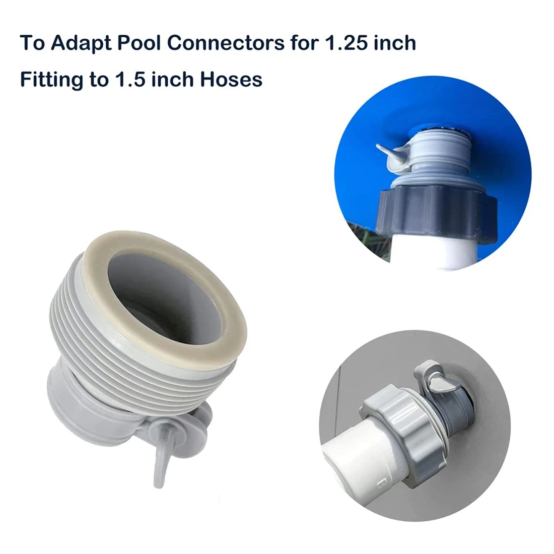 

4PCS 1.25Inch to 1.5Inch Type B Hose Adapters Hose Conversion Kit Adapter B for Intex Pool Filter Pumps&Saltwater System