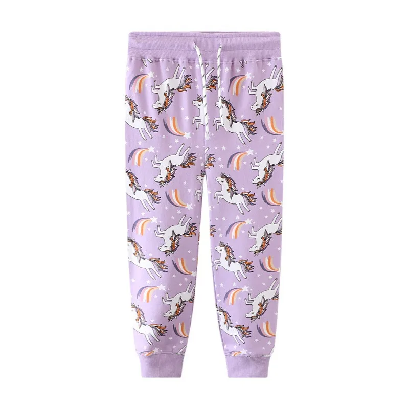 

Jumping Meters Autumn Spring Toddler Kids Pants Unicorn Print Hot Selling Baby Sweatpants Drawstring Girls Full Length Pants