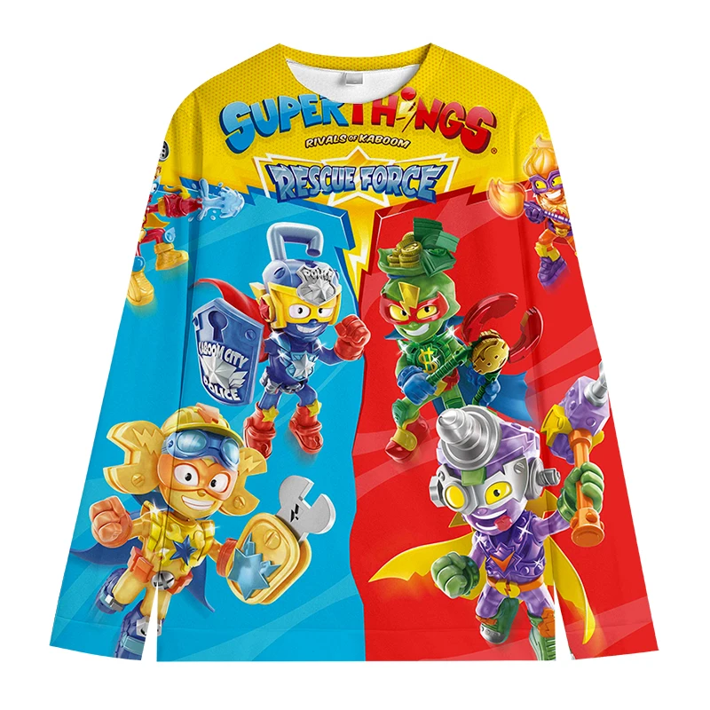 Детский свитшот SuperThings с 3D принтом уличная одежда героями мультфильмов осенняя