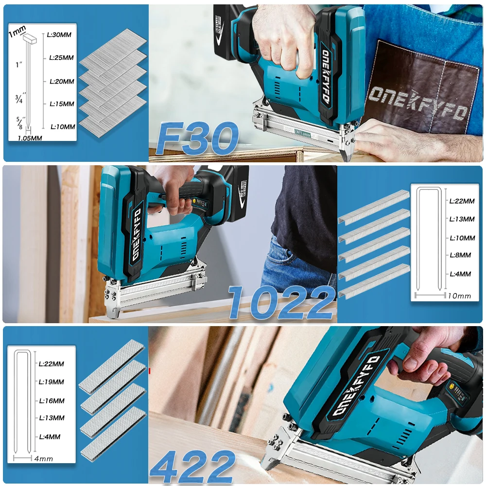 Прямые гвозди F30 U-образные 422 1022 Бесщеточный беспроводной электрический пистолет
