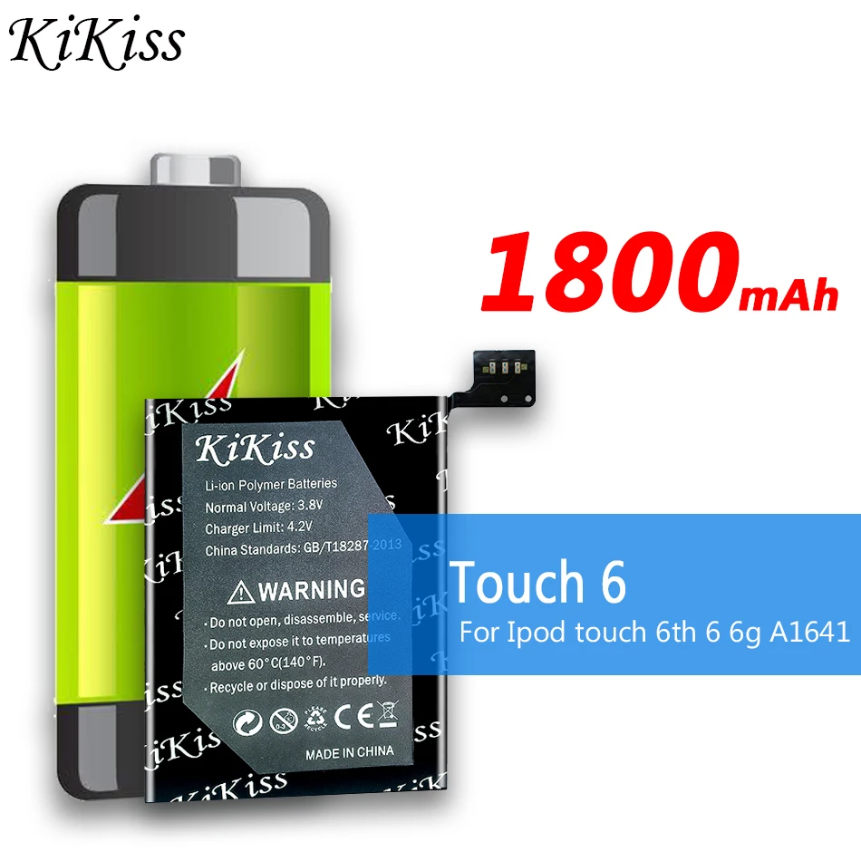 

KiKiss 1800mAh Replacement Battery for Ipod Touch 6th Generation 6 6g A1641 Batteries + Free Tools