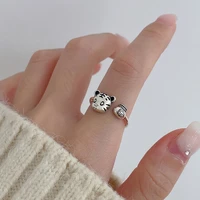 2022 fashion trend ring womens jewelry small tiger ring simple and cute ins tide retro opening adjustable girl ring gift