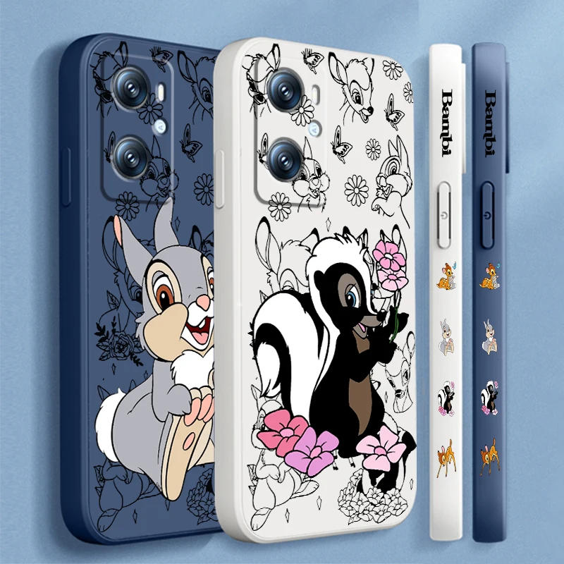 Жидкий левый канат Bambi Disney Thumper для OPPO Find Reno 7 6 X6 X5 X3 X2 A98 A96 A15 A53 A74 A72 A5 A16K 5G S 2020 4G Cover
