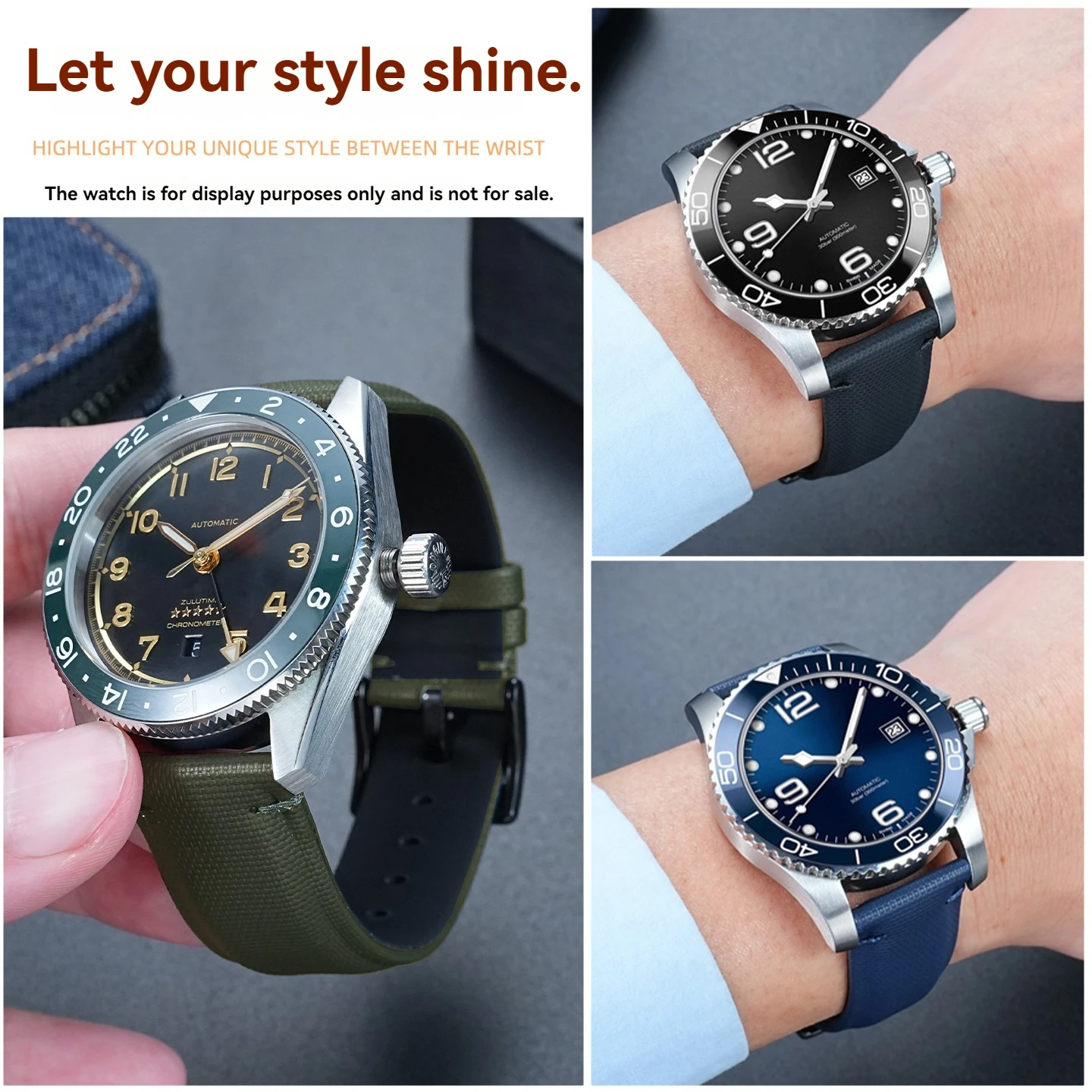 Фото Ремешок для часов Longines Conquest Zulu L3.781.4/L3.641/L3.810/L3.811, ремешок из воловьей кожи, 19, 20, 21, 22 мм, ремешок на запястье №5